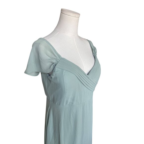 Birdy Grey Spence Convertible Bridesmaid Dress Size M Sage Green Chiffon Maxi - Picture 5 of 9